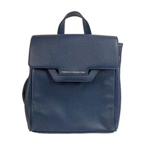 French Connection Backpack Faux Leather Tilly Pebble Dark Blue NWT